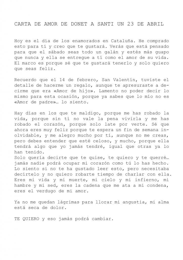 carta amor donet a santi