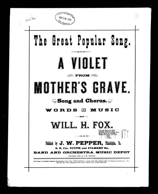 Partitura ‘A Violet From Mother’s Grave’
