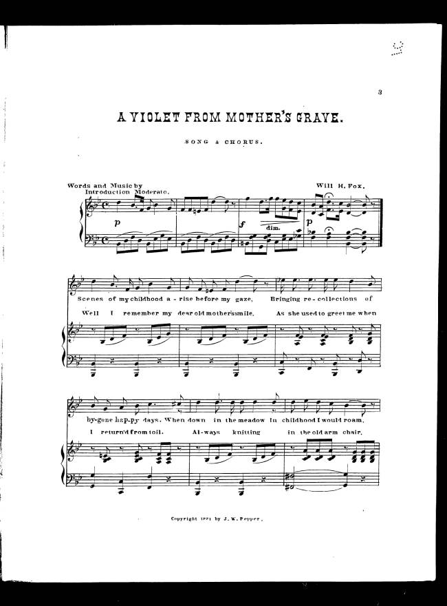 Partitura ‘A Violet From Mother’s Grave’